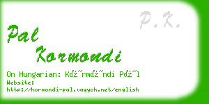 pal kormondi business card